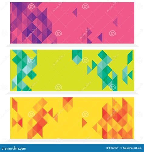 Set Of Three Abstract Banners Stock Vector Illustration Of Texture