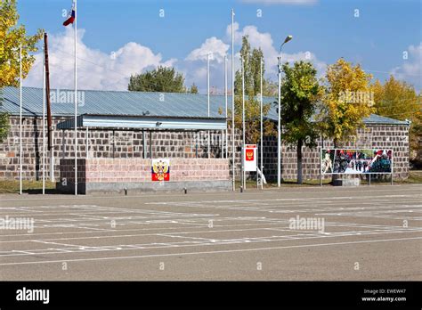 Parade ground of the military unit of the Russian army. View of the ...