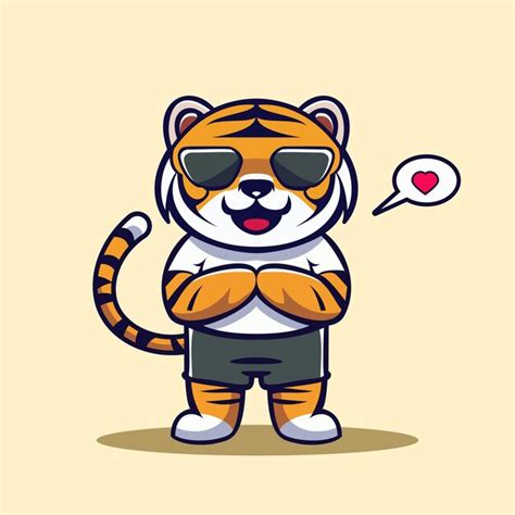 Premium Vector Cute Tiger Cub Illustration