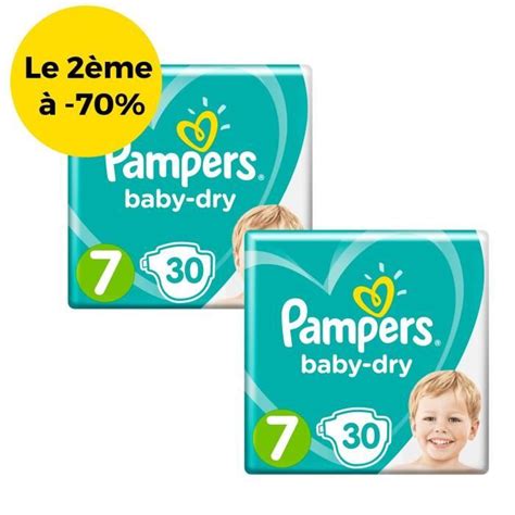 PAMPERS Baby Dry Geant T7 X30 Lot De 2 Packs Cdiscount