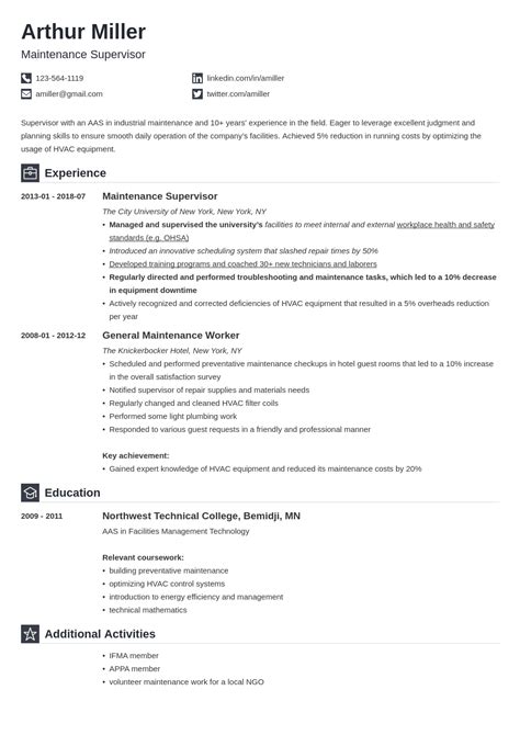 Maintenance Planner Resume Sample