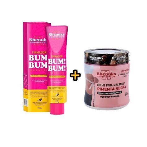 2 Kit Premium BumBum Firmador Perfeito Creme Para Massagem Pimenta