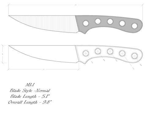 Knife Drawingknife Sketchknife Templates Printablecustom Etsy