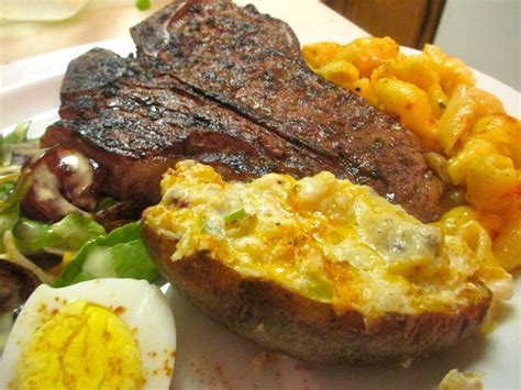 Dinner For Two T Bones Steaks Loaded Twice Baked Potatoes And