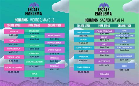 Tecate Emblema 2024 Horarios Gray Phylys