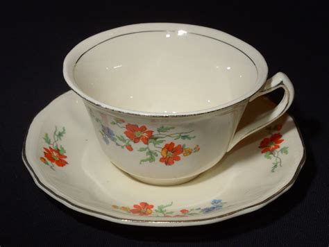 Alfred Meakin Royal Marigold Bone China Teacup And Saucer Set Vintage