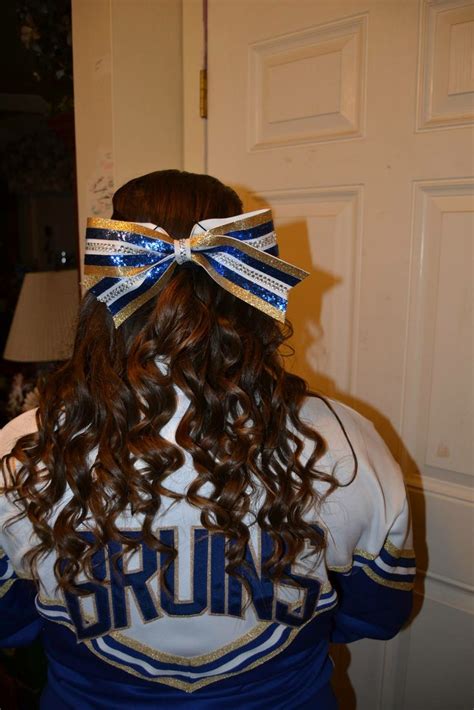 Half Up Half Down With Cheer Bow And Curls Cheerleading Jackets Cheer