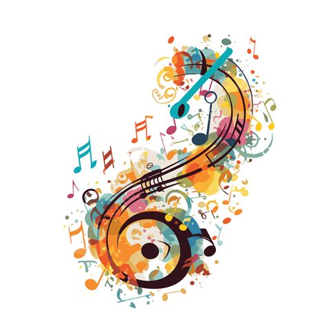 Musical Notes Vector Sticker Clipart An Image Of A Colorful Musical