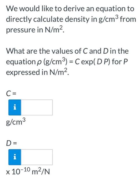 Solved The Density Of A Fluid Is Given By The Empirical Chegg