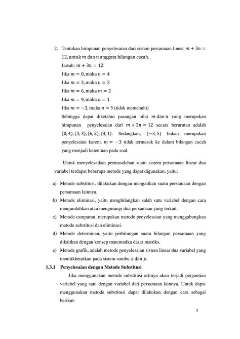 solution sistem persamaan linear dua variabel  studypool