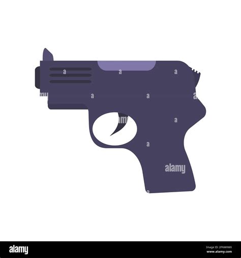 Pistol Gun Weapon Vector Illustration Black Crime Handgun War Pistol