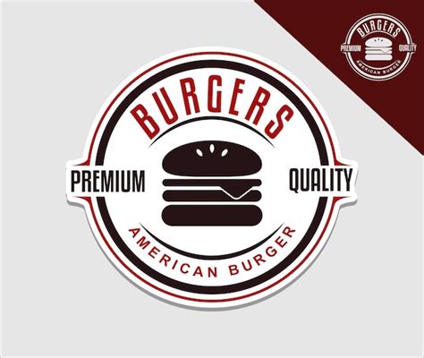 Hambúrguer selo vintage logotipo emblema adesivo vector comida Vetor