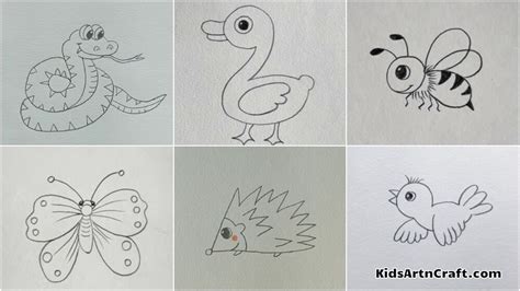 Easy Animal Pencil Drawings For Kids | Pencil drawings of animals ...