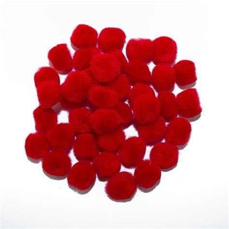 12 Inch Red Mini Craft Pom Poms 100 Pieces