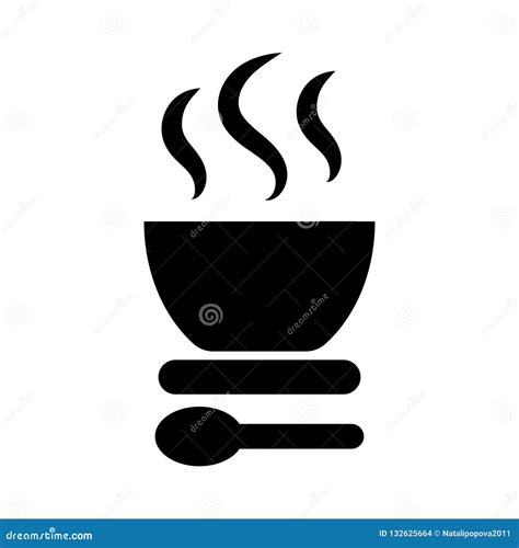 A Plate Of Hot Soup Icon Soup Icon Vector Illustration Stock Vector