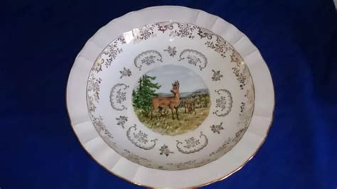 GRAND PLAT À décor de cerf 1930 faience Bernardaud Limoges chasse EUR