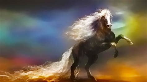 Free download | HD wallpaper: horse, illustration, mane, black horse ...