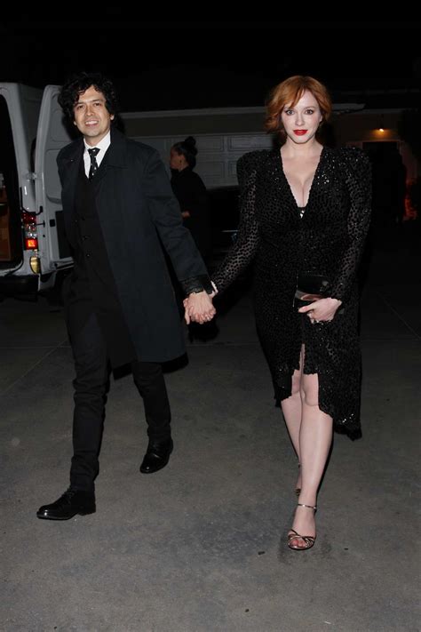 christina hendricks and husband geoffrey arend arrives at jennifer ...