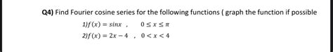 Solved Find Fourier cosine series for the following | Chegg.com