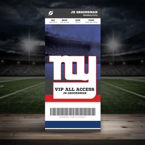 New York Ny Giants Nfl Groomsmen Ticket Proposal Etsy