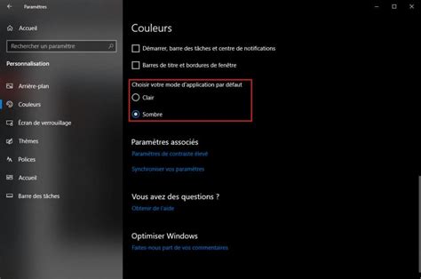 Tutoriel Pour Activer Ou D Sactiver Le Th Me Sombre De Windows