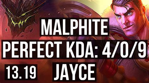 MALPHITE Vs JAYCE TOP 4 0 9 KR Grandmaster 13 19 YouTube