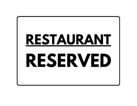 Restaurant Reserved Sign Template Download Printable Pdf Templateroller