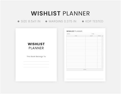 Premium Vector Printable Wish List Template Wishlist Page Design