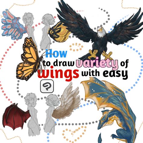 How To Draw Variety Of Wings With Easy On Csp By Dannyyoung Make