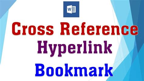 Cross Reference Hyperlink Bookmark How To Cross Refer Pages