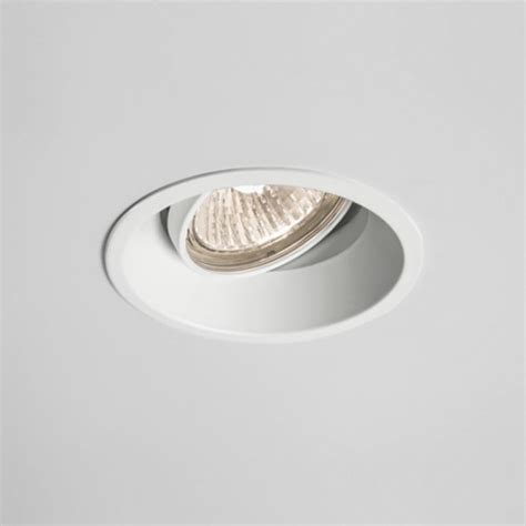 Recessed White Ceiling Downlight With Angled Bulb To Direct Light