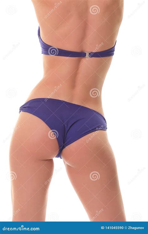 Backview Of Female Wearing Bikini Stock Photo Image Of Cheerful