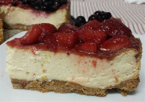 Tarta de queso con frutos rojos baja en calorías Receta de