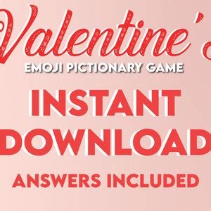 Valentines Day Romantic Movies Emoji Pictionary Printable - Etsy