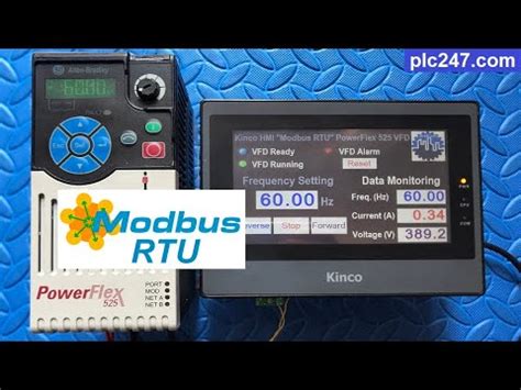 Hmi Kinco Modbus Rtu Powerflex Tutorial Youtube