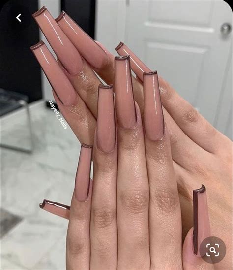 Pinterest Seymonee Brown Acrylic Nails Long Square Acrylic Nails