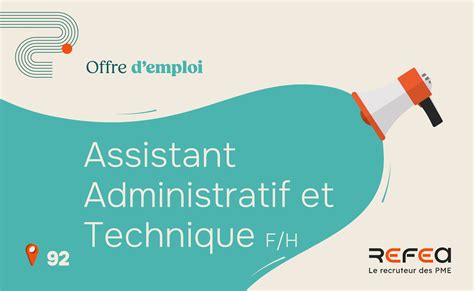 Assistant Administratif Et Technique F H REFEA