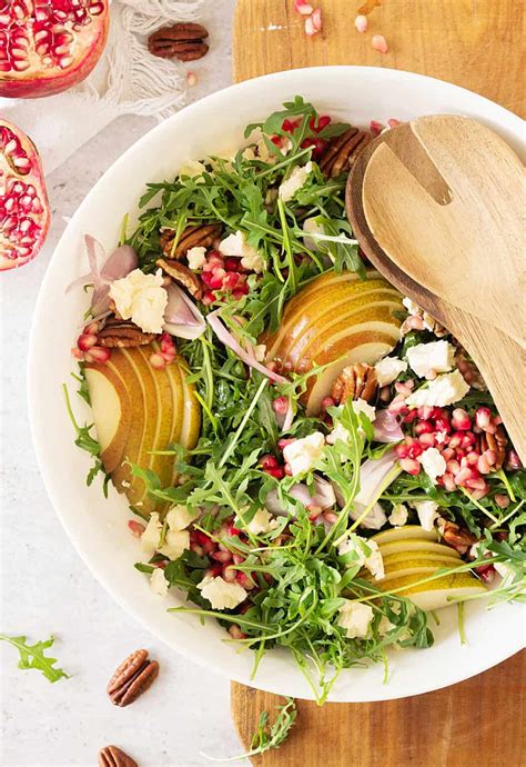 Pomegranate Salad (with pear, arugula and spinach) - Vintage Kitchen Notes