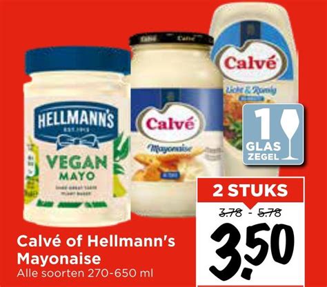 Calvé of Hellmann s Mayonaise aanbieding bij Vomar