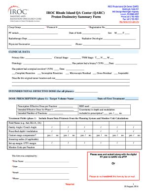 Fillable Online Qarc Iroc Proton Reporting Form Fax Email