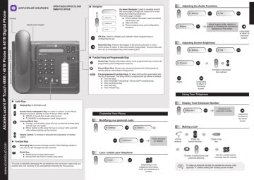 Alcatel Lucent Omnipcx Office Ip Touch Quick Reference Manual