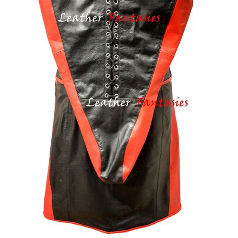 Leather Corset Dress With Armbinder Corset Kleid Leather Steel Boned ...