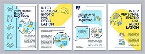 Blue And Yellow Brochure Template Featuring Techniques For Managing Impressions Vector Manual