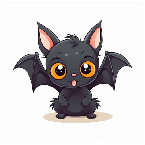 Premium Ai Image Cartoon Bat With Big Eyes Sitting On The Ground