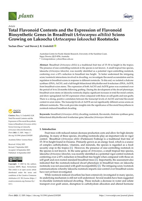 Pdf Total Flavonoid Contents And The Expression Of Flavonoid