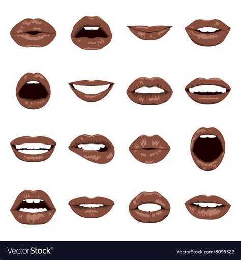 Lips Set Royalty Free Vector Image Vectorstock