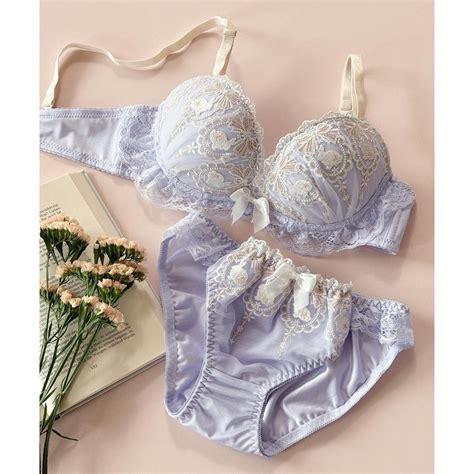 フランデランジェリー fran de lingerie 新作続々 ペアブラジャー ペアブラジャーワイヤー有り ブラジャーショーツセット返品不可商品 パープル ファッション