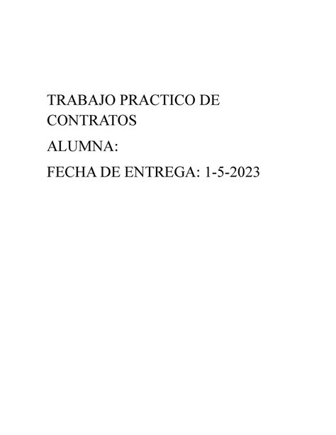 Contratos TP 3 TRABAJO PRACTICO N 3 SOLO MODELO TP APROBADO EN