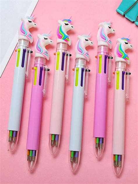 Pi Ces Stylo Bille Design Licorne Al Atoire Mode En Ligne Shein