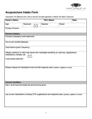 Fillable Online Acupuncture Intake Form Revised W Logo Doc Fax Email